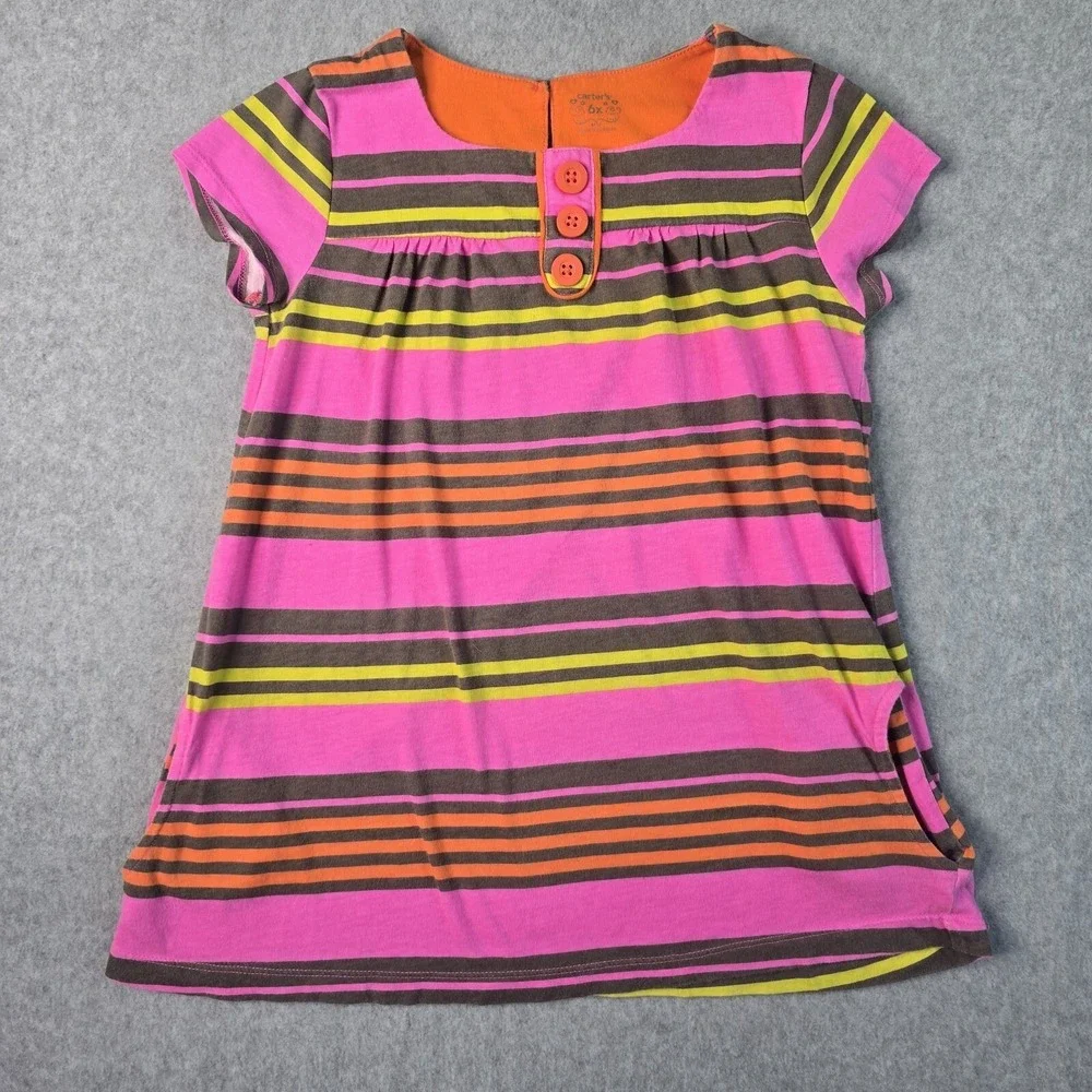 Carter's Pink Striped Tunic and Leggings Set Kid Girls 6X Casual Playwear School